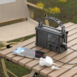 Outlet Przenośne Radio FM Solarne 12000mAh SOS Korbowe latarka powerbank