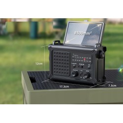 Outlet Przenośne Radio FM Solarne 12000mAh SOS Korbowe latarka powerbank