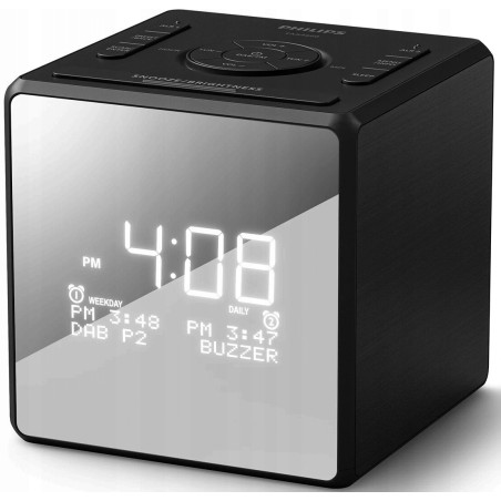 Outlet Philips TAR4600/10 radiobudzik DAB+ FM USB-C podwójny alarm czarny