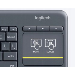 Outlet Klawiatura membranowa LOGITECH K400 Plus Szary IT układ włoski OPIS