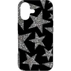 Outlet Etui do iPhone 17 czarne w stylu Y2K z mozaiką gwiazd