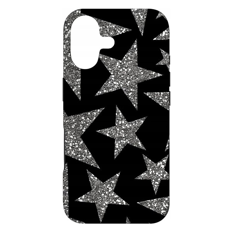Outlet Etui do iPhone 17 czarne w stylu Y2K z mozaiką gwiazd