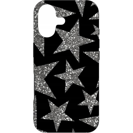 Outlet Etui do iPhone 17 czarne w stylu Y2K z mozaiką gwiazd