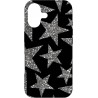 Outlet Etui do iPhone 17 czarne w stylu Y2K z mozaiką gwiazd