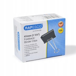 Outlet Klipsy składane Rapesco FBC410B1 41 mm do 170 arkuszy czarne 10 szt