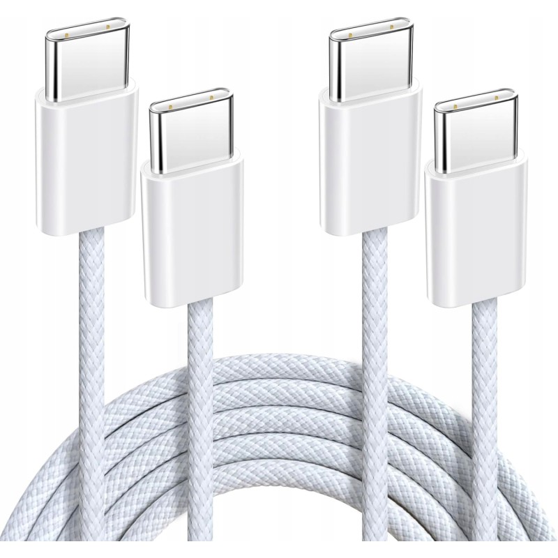 Outlet 2x Kabel ANYSEA AS960 60W Szybkie Ładowanie USB-C - USB-C 1m Biały