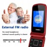 USZKODZONY Uleway Telefon dla seniorów z klapką GSM 2.4" 2 ekrany czerwony