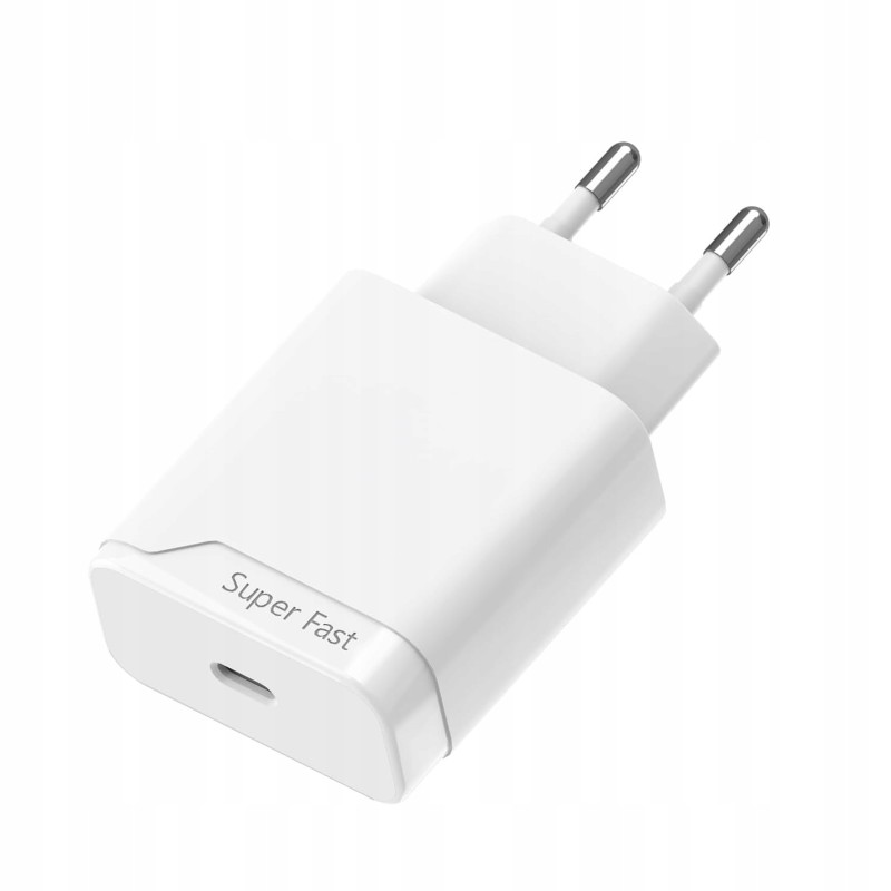 Outlet Adapter Ładowarka BERLS 25 W USB C Szybkie Ładowanie do iPhone Biała
