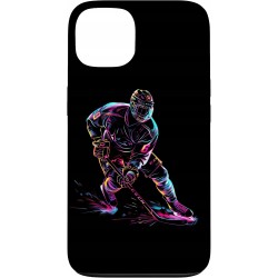 Outlet Etui silikonowe do Apple iPhone 13 czarne z neonowym hokeistą