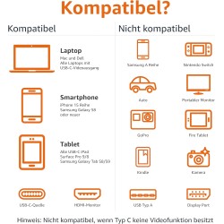 Outlet Kabel AmazonBasic UTCH-L HDMI - USB typ C 1,8 m 4K 30Hz Czarny