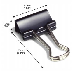 Klipsy składane Rapesco FBC410B1 41 mm do 170 arkuszy czarne 10 szt