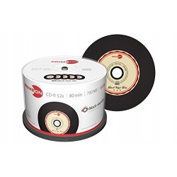 Outlet Płyta CD PrimeOn CD-R 700 MB 52x motyw vinylu czarny 48 szt.