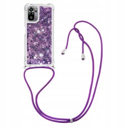 Outlet Etui IMIRST Lanyard silikonowe fioletowe dla Xiaomi Redmi Note 10S