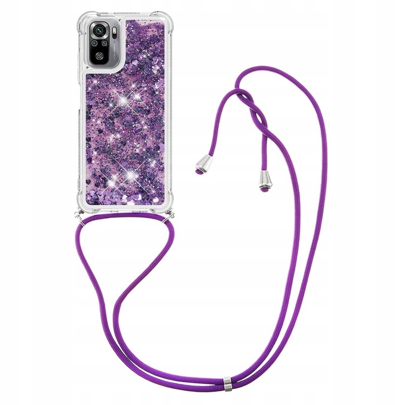 Outlet Etui IMIRST Lanyard silikonowe fioletowe dla Xiaomi Redmi Note 10S