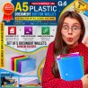 Outlet Zestaw 4 przezroczystych teczek A5 z zatrzaskiem wielokolorowe