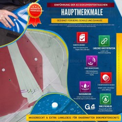 Outlet Zestaw 4 przezroczystych teczek A5 z zatrzaskiem wielokolorowe