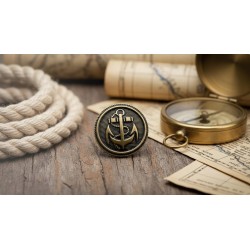 Zestaw 9 Eleganckich Guzików Kotwica Czarno-Złote