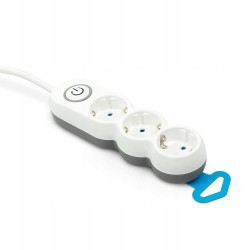 Outlet Garza listwa zasilająca 3 gniazda 1,4m z wyłącznikiem biała 18,5×5cm