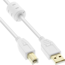 Outlet Kabel USB-A USB-B 2.0 10m z rdzeniem ferrytowym InLine pozłacane
