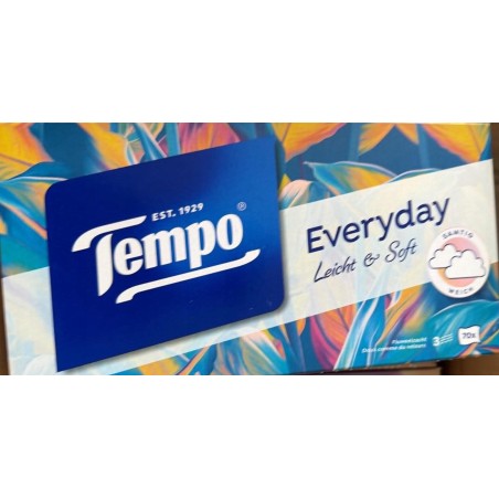 Chusteczki higieniczne bezzapachowe Tempo Light 3 warst. 70 szt. wzór losow