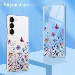 Outlet Etui Samsung Galaxy S23 Ultra 5G TPU Przeźroczyste z Kwiatami