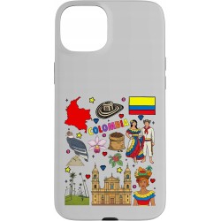 Outlet Etui do iPhone'a 15+ z motywami kultury Kolumbii - Białe