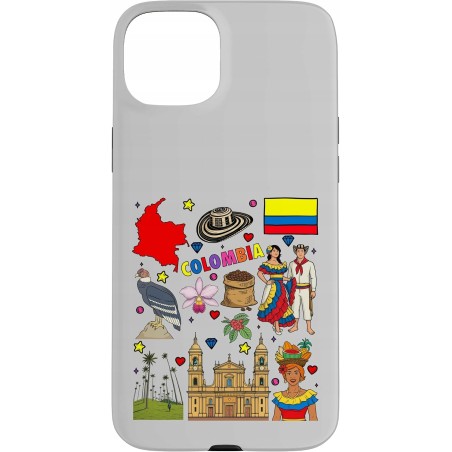Outlet Etui do iPhone'a 15+ z motywami kultury Kolumbii - Białe
