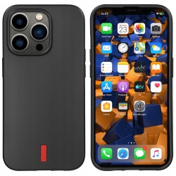 Outlet Mumbi etui ochronne do iPhone 14 Pro czarne z czerwonymi paskami