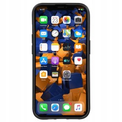 Outlet Mumbi etui ochronne do iPhone 14 Pro czarne z czerwonymi paskami