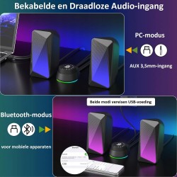 Outlet Głośniki komputerowe SOULION C30 2.0 USB Bluetooth RGB LED 3,5 mm