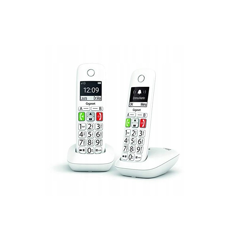 Outlet Gigaset E290 DUO telefon DECT 2 słuchawki CLIP duży wyświetlacz OPIS