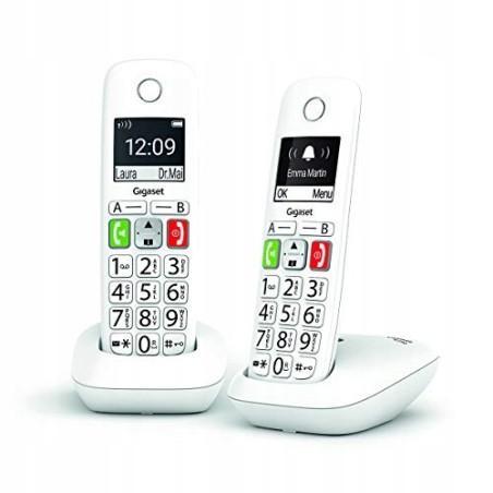 Outlet Gigaset E290 DUO telefon DECT 2 słuchawki CLIP duży wyświetlacz OPIS