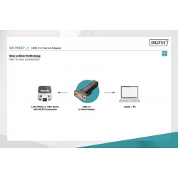 Outlet Konwerter Adapter DIGITUS DA-70167 USB 2.0 do RS232 (DB9) Czarny