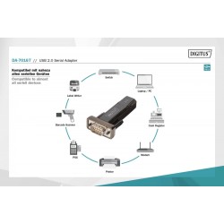 Outlet Konwerter Adapter DIGITUS DA-70167 USB 2.0 do RS232 (DB9) Czarny