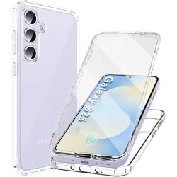 Outlet Etui silikonowe przezroczyste z ochroną ekranu do Samsung Galaxy S25