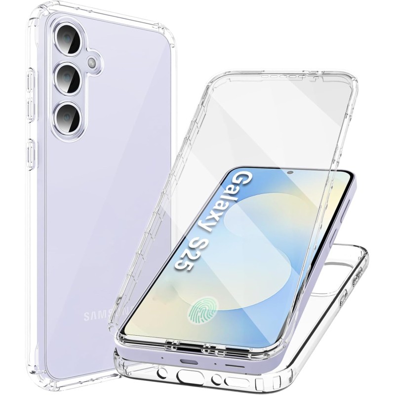 Outlet Etui silikonowe przezroczyste z ochroną ekranu do Samsung Galaxy S25