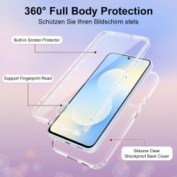 Outlet Etui silikonowe przezroczyste z ochroną ekranu do Samsung Galaxy S25
