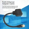 Outlet Adapter Ethernet RJ45 Rozdzielacz CAT 7 do 2x RJ45 Czarny