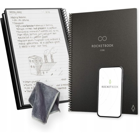 Outlet Rocketbook Core Wielokrotnego użytku notes spiralny 21×29,7cm Czarny