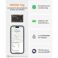 Inteligentny lokalizator portfela NOVOO Bluetooth z Apple Find My