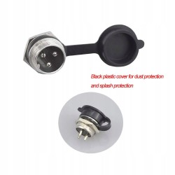 Outlet Złącze lotnicze GX12 3-pinowe 5A 12mm z gumową nasadką ochronną