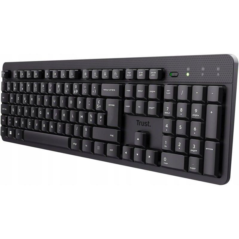 Outlet Klawiatura Bezprzewodowa Trust ODY II USB 2.4GHz Cicha AZERTY Czarna