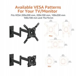 Outlet Uchwyt do telewizora Amazon Basics 12"-40" VESA 200x200 Czarny