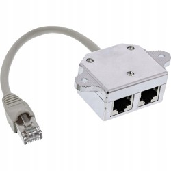 Outlet Rozdzielacz ISDN RJ45 InLine 69932A 1x do 2x Gniazdo Srebrny