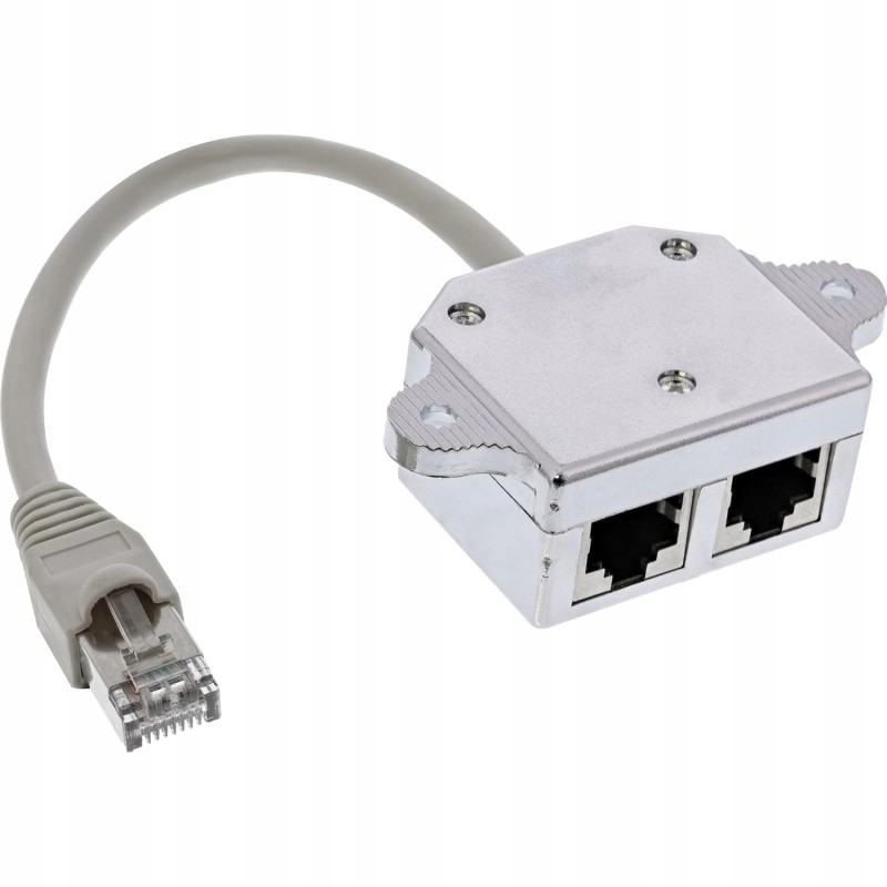 Outlet Rozdzielacz ISDN RJ45 InLine 69932A 1x do 2x Gniazdo Srebrny