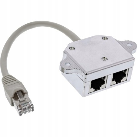 Outlet Rozdzielacz ISDN RJ45 InLine 69932A 1x do 2x Gniazdo Srebrny