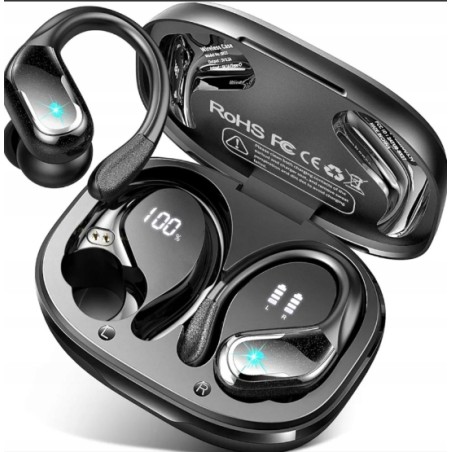 USZKODZONY Słuchawki bezprzewodowe zauszne Elonix Bx27 Bluetooth zasięg 10m