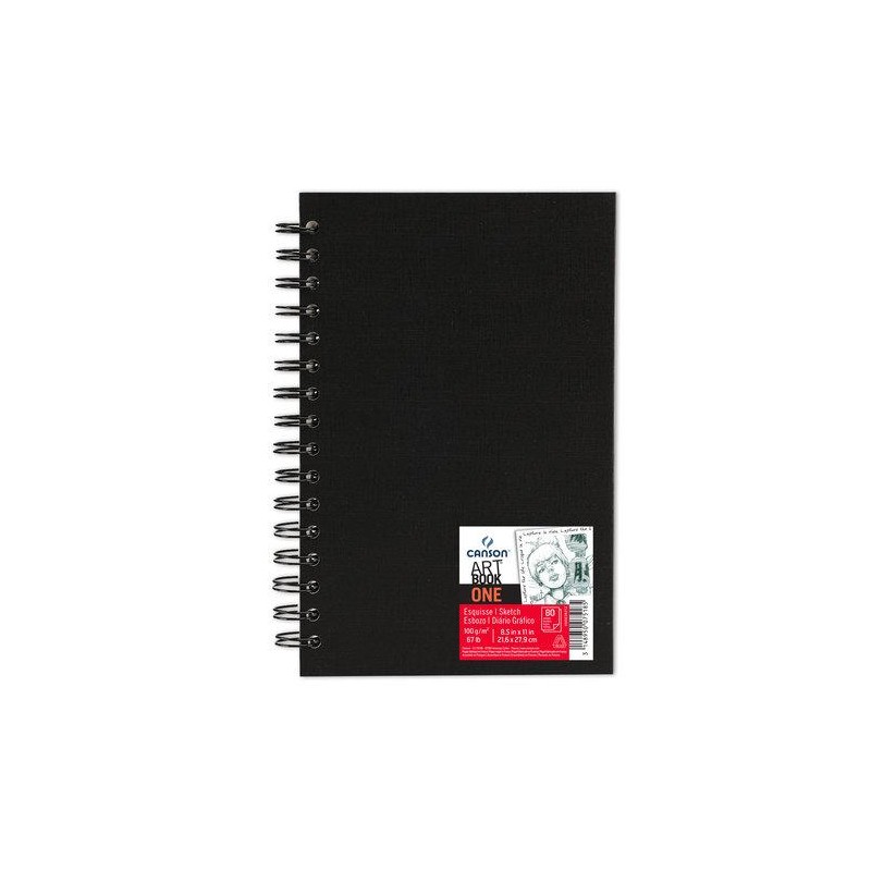 Outlet Szkicownik A4 100g/m2 oprawa twarda czarna Canson 80 kartek biały