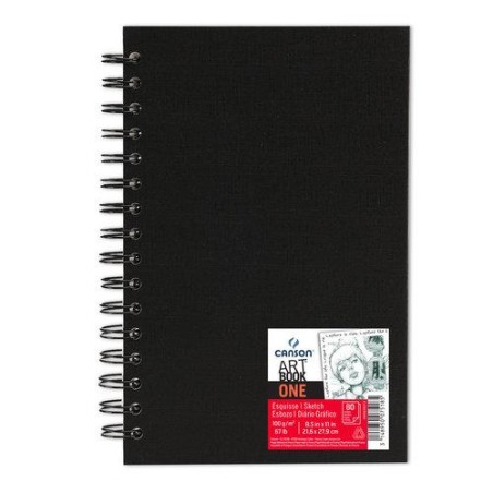Outlet Szkicownik A4 100g/m2 oprawa twarda czarna Canson 80 kartek biały
