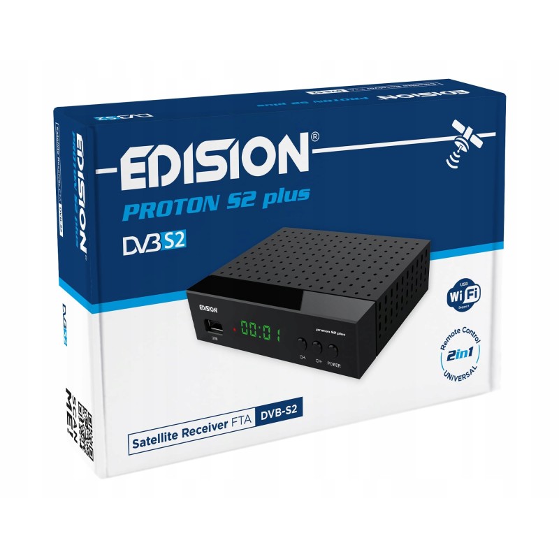 Outlet EDISION Proton S2 Plus dekoder satelitarny DVB-S2 FTA Full HD H.265